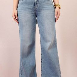Miss Chase A+ Women Wide Leg High-Rise Light Fade Stretchable Jeans-picture-19