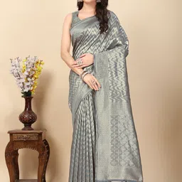J 6 DESIGNER Ethnic Motifs Woven Design Zari Banarasi Saree-picture-25