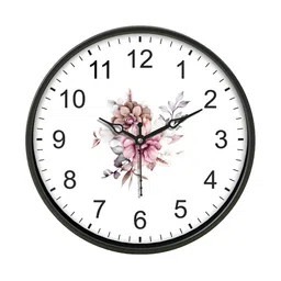 Aura White & Pink Printed Traditional Wall Clock-4