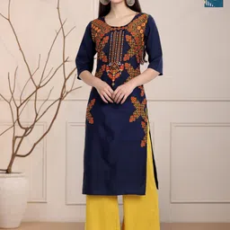 Moda Rapido Women Ethnic Motifs Printed Floral Crepe Kurta-picture-22