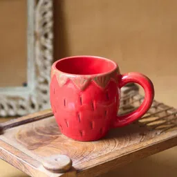 WEAVING HOMES Red Printed Ceramic Glossy Mugs Set of Cups and Mugs-image-5
