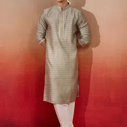 VASTRAMAY Men Woven Design Kurta with Pyjamas Kurta Sets-picture-0
