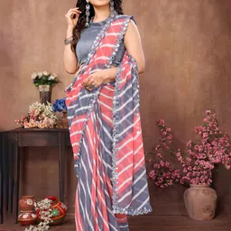Anouk Striped Mirror Work Saree-picture-18