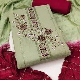 Panzora Floral Embroidered Sequinned Unstitched Dress Material-image-75