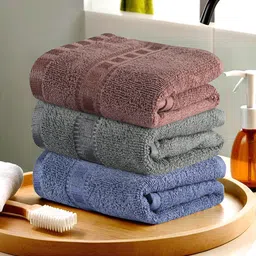 Kuber Industries Brown & Grey 3 Pieces Cotton Highly Absorbent 225 GSM Face Towels-image-88