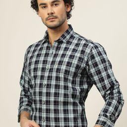 JADEBERRY Men Classic Slim Fit Tartan Checks Opaque Checked Casual Shirt-image-61