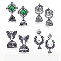 Sangria Silver-Plated Alloy Earrings-73