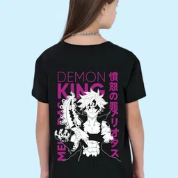Uniplanet store Girls Typography Printed Raw Edge T-shirt-image-47