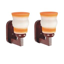 Somil Premium Designer Glass Wall / Night Lamp Elegant & Stylish Dcor Accent for Modern Interiors, color- Orange, White, Size:- 19 X 27 X 29 CM-image-68