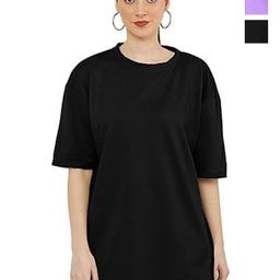 NOTWILD Women Pack Of 2 Solid Round Neck Cotton Oversized T-shirts-image-88