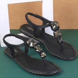 Metro Women Embellished T-Strap Flats-66