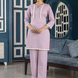 KALINI Pure Cotton Three Quarter Sleeve Tunic & Trouser Co-Ords-13
