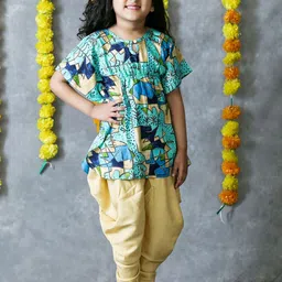 Freesia Array Printed Top with Dhoti Pants-image-1