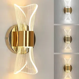Lyse Decor Gold Toned & White Contemporary Abstract Shaped Wall Lamp-image-38
