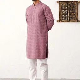Jompers Men Embroidered Regular Sequinned Kurta with Pyjamas-14