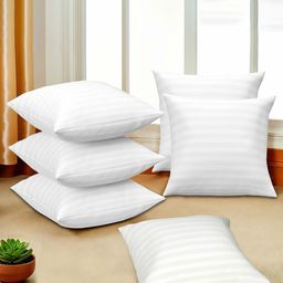 Aura 6Pcs White Cotton & Microfibre Square Shaped Pre-Filled Cushions-image-15
