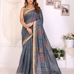 TANU CREATIONS Floral Printed Saree-picture-10