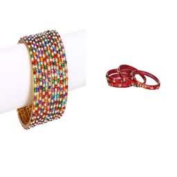 SOMIL Set Of 16 Multi Alloy Artificial Stones and Beads Antique Bangles-image-64
