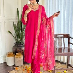 KALINI Women Floral Printed Kurta with Trousers & Dupatta-picture-13
