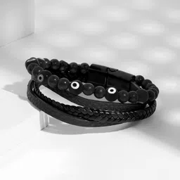 JOKER & WITCH Men Leather Wraparound Bracelet-29