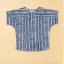Pum Pum Boys Chevron Printed Mandarin Collar Cotton Shirt-image-91
