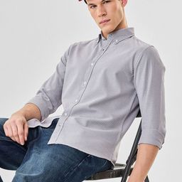 Snitch Men Slim Fit Micro Checks Checked Cotton Shirt-picture-3