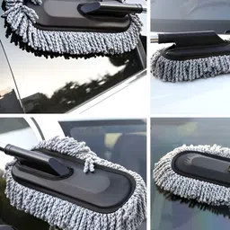 DeoDap Black Stainless Steel Extendable Microfiber Car Duster-image-5