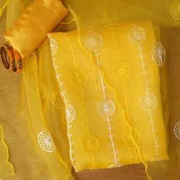 Jaipur Kurti Embroidered Organza Unstitched Dress Material-picture-8