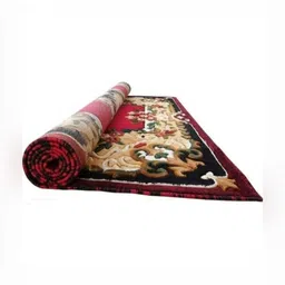 Samjeeda Handloom carpets Black Geometric Anti-Skid Polyester Carpet-picture-18