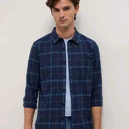 THE BEAR HOUSE Flannel Checked Slim Fit Pure Cotton Casual Shirt-image-98