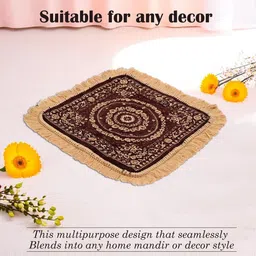 Aura 2-Pcs Brown & Maroon Printed FloorMats image 3