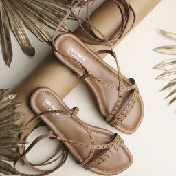 Tao Paris Women Gladiators Flats With Eyelet Accents-picture-53