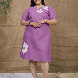 Curvy Lane Women Floral Printed A-Line Dress-image-13