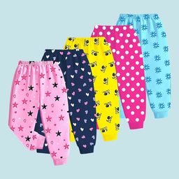 YK Girls Pack Of 5 Printed Mid Rise Joggers-image-69