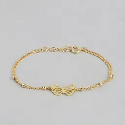 Carlton London 18kt Gold Plated with Butterfly Double Chain Bracelet-8