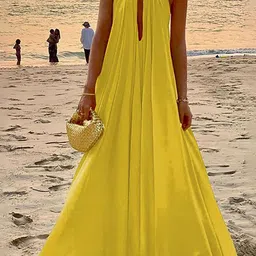 bebe Halter Neck Sleeveless Maxi Dress-image-17