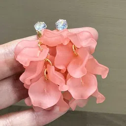 StyleCast x Revolte Cubic Zirconia Studded Leaf Shaped Drop Earrings-72