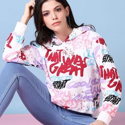 V-Mart Women Cotton Printed Hooded Sweatshirt-picture-5
