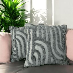 LUSHLYF Blue Set of 2 Quirky Square Cushion Covers-13