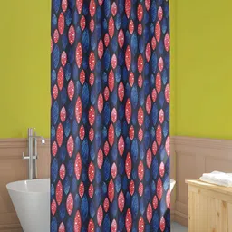 ArtzFolio Black & Blue Geometric Printed Waterproof Shower Curtain-image-87