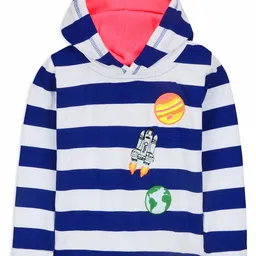 Cherry Crumble Unisex Kids Striped Hooded Sweatshirt-image-84
