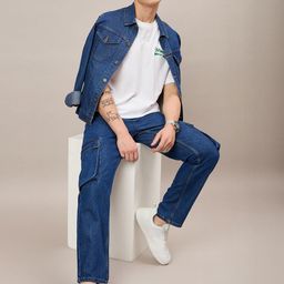 The Roadster Lifestyle Co. Cozy Cool Loose Relaxed Fit Cargo Fit Jeans-image-43