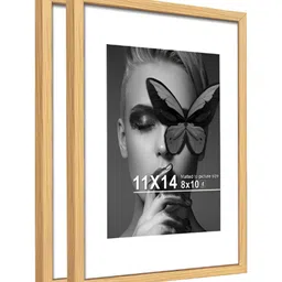 Art Street Gold-Toned Set of 2 Wood  Wall Photo Frames for Certificate & Home Decor-12