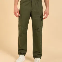 MONTREZ Men Comfort Loose Fit High-Rise Cargos Trousers-picture-33