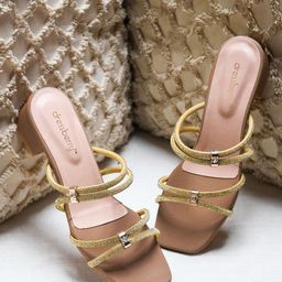 DressBerry Women Synthetic Leather Regular Block Sandals Ethnic - Embellished-1