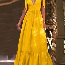 bebe Women Plunge Neck Maxi Dress-picture-40