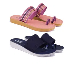 BERSACHE Women Set Of 2 One Toe Flats-picture-22