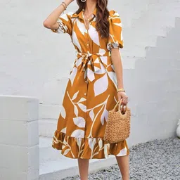 HERE&NOW Women Polyester Fit and Flare Dresses-picture-5