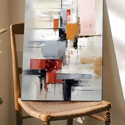 Art Street White & Beige Canvas Abstract Printed Wall Art-image-1