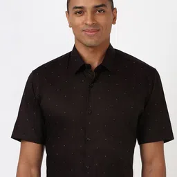 Peter England Men Spread Collar Micro Ditsy Printed Cotton Formal Shirt-picture-14